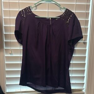 Apt. 9 Women's Dark Purple Studded Blouse